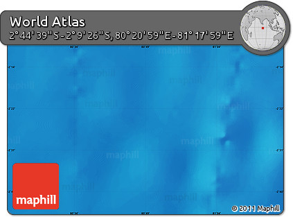Physical Map of the Area around 2° 27' 3" S, 80° 49' 29" E