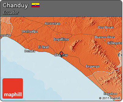Political 3D Map of Chanduy