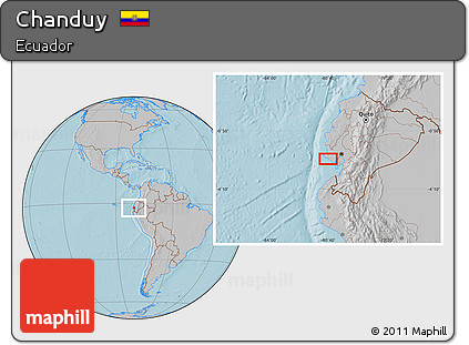 Gray Location Map of Chanduy, hill shading