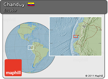 Savanna Style Location Map of Chanduy, hill shading