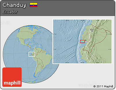 Savanna Style Location Map of Chanduy, hill shading
