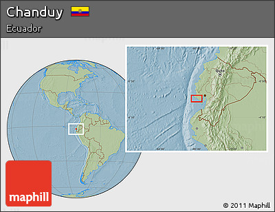 Savanna Style Location Map of Chanduy, hill shading