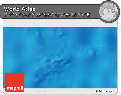 Shaded Relief 3D Map of the Area around 2° 27' 3" S, 81° 40' 30" E