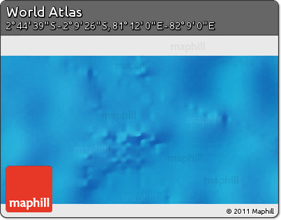 Shaded Relief 3D Map of the Area around 2° 27' 3" S, 81° 40' 30" E