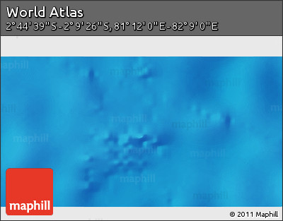 Shaded Relief 3D Map of the Area around 2° 27' 3" S, 81° 40' 30" E