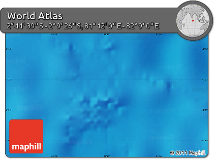 Physical Map of the Area around 2° 27' 3" S, 81° 40' 30" E