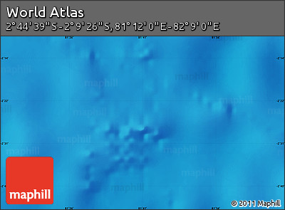 Physical Map of the Area around 2° 27' 3" S, 81° 40' 30" E