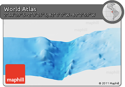 Physical Panoramic Map of the Area around 2° 27' 3" S, 81° 31' 30" W