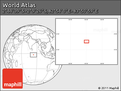 Blank Location Map of the Area around 2° 27' 3" S, 83° 22' 30" E