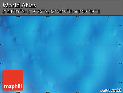 Physical Map of the Area around 2° 27' 3" S, 83° 22' 30" E