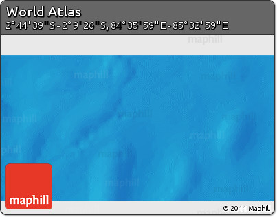 Shaded Relief 3D Map of the Area around 2° 27' 3" S, 85° 4' 29" E