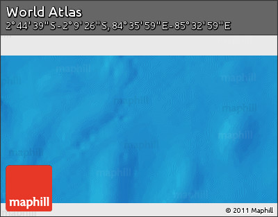 Shaded Relief 3D Map of the Area around 2° 27' 3" S, 85° 4' 29" E