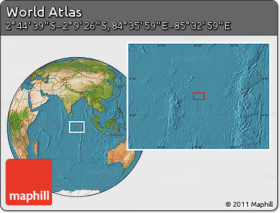 Satellite Location Map of the Area around 2° 27' 3" S, 85° 4' 29" E