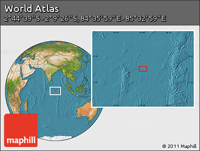 Satellite Location Map of the Area around 2° 27' 3" S, 85° 4' 29" E