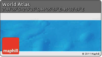 Shaded Relief Panoramic Map of the Area around 2° 27' 3" S, 85° 4' 29" E