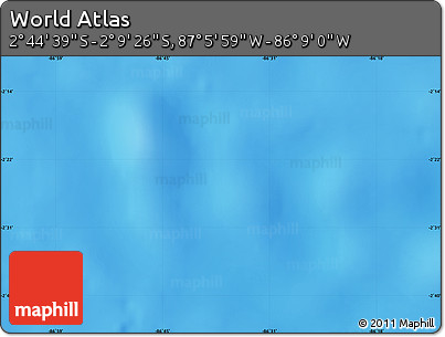 Shaded Relief Map of the Area around 2° 27' 3" S, 86° 37' 30" W