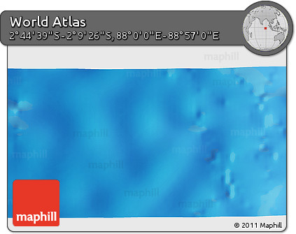 Shaded Relief 3D Map of the Area around 2° 27' 3" S, 88° 28' 29" E