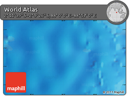 Physical Map of the Area around 2° 27' 3" S, 88° 28' 29" E