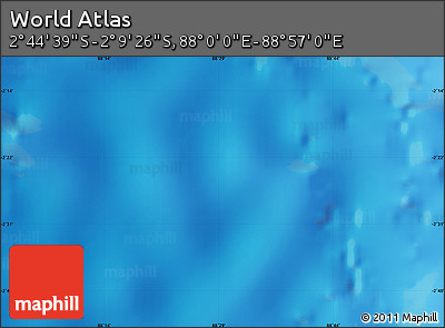Physical Map of the Area around 2° 27' 3" S, 88° 28' 29" E