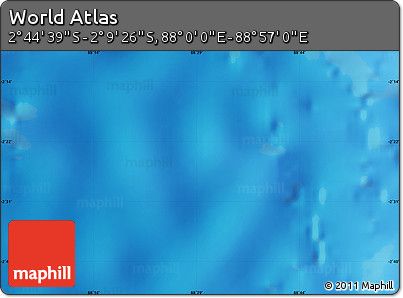 Physical Map of the Area around 2° 27' 3" S, 88° 28' 29" E