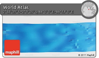 Shaded Relief Panoramic Map of the Area around 2° 27' 3" S, 88° 28' 29" E