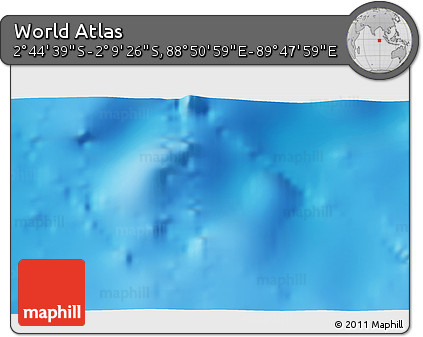 Shaded Relief 3D Map of the Area around 2° 27' 3" S, 89° 19' 29" E