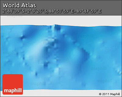 Shaded Relief 3D Map of the Area around 2° 27' 3" S, 89° 19' 29" E