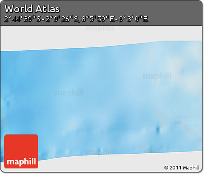 Shaded Relief 3D Map of the Area around 2° 27' 3" S, 8° 34' 29" E