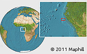 Satellite Location Map of the area around 2° 27' 3" S, 8° 34' 29" E