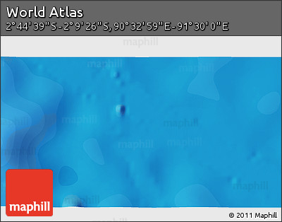 Political 3D Map of the Area around 2° 27' 3" S, 91° 1' 30" E