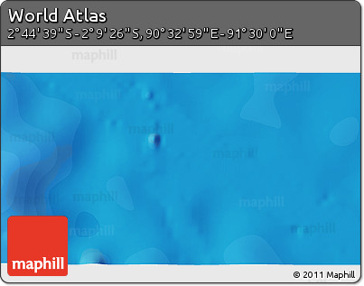 Political 3D Map of the Area around 2° 27' 3" S, 91° 1' 30" E