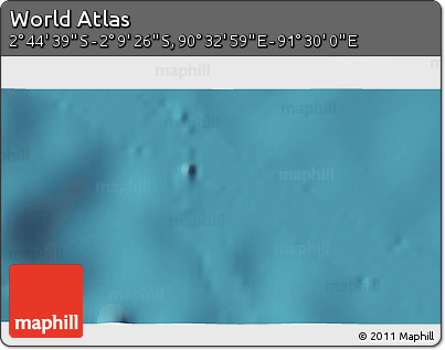 Satellite 3D Map of the Area around 2° 27' 3" S, 91° 1' 30" E