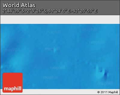 Shaded Relief 3D Map of the Area around 2° 27' 3" S, 91° 52' 30" E