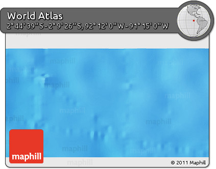 Physical 3D Map of the Area around 2° 27' 3" S, 91° 43' 29" W