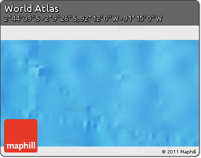 Physical 3D Map of the Area around 2° 27' 3" S, 91° 43' 29" W