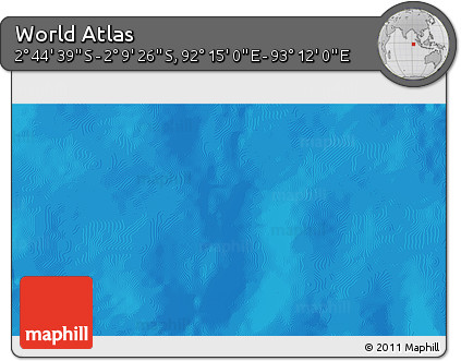 Shaded Relief 3D Map of the Area around 2° 27' 3" S, 92° 43' 29" E