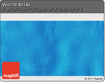 Shaded Relief 3D Map of the Area around 2° 27' 3" S, 92° 43' 29" E