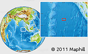 Physical Location Map of the area around 2° 27' 3" S, 92° 43' 29" E
