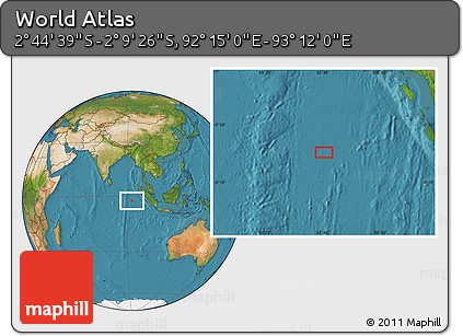 Satellite Location Map of the Area around 2° 27' 3" S, 92° 43' 29" E