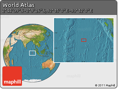 Satellite Location Map of the Area around 2° 27' 3" S, 92° 43' 29" E