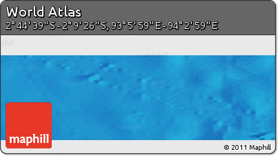 Shaded Relief Panoramic Map of the Area around 2° 27' 3" S, 93° 34' 29" E