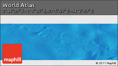 Shaded Relief Panoramic Map of the Area around 2° 27' 3" S, 93° 34' 29" E
