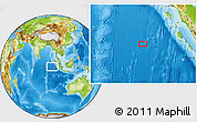 Physical Location Map of the area around 2° 27' 3" S, 94° 25' 30" E