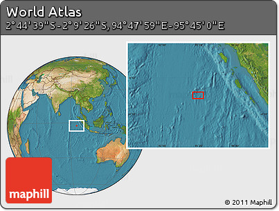 Satellite Location Map of the Area around 2° 27' 3" S, 95° 16' 30" E