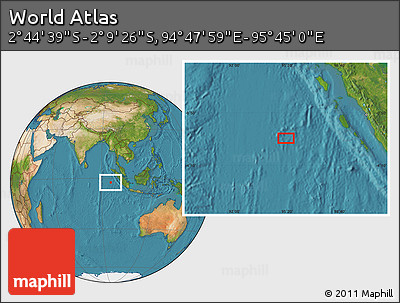 Satellite Location Map of the Area around 2° 27' 3" S, 95° 16' 30" E