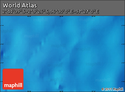 Physical Map of the Area around 2° 27' 3" S, 96° 58' 29" E