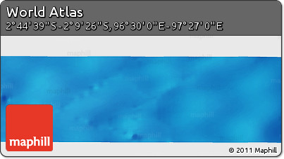Shaded Relief Panoramic Map of the Area around 2° 27' 3" S, 96° 58' 29" E