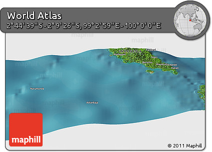 Satellite Panoramic Map of the Area around 2° 27' 3" S, 99° 31' 30" E