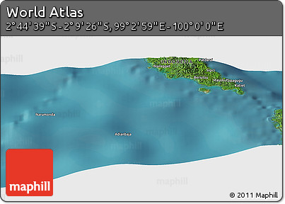 Satellite Panoramic Map of the Area around 2° 27' 3" S, 99° 31' 30" E