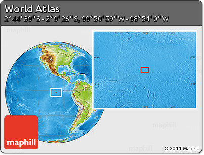Physical Location Map of the Area around 2° 27' 3" S, 99° 22' 30" W